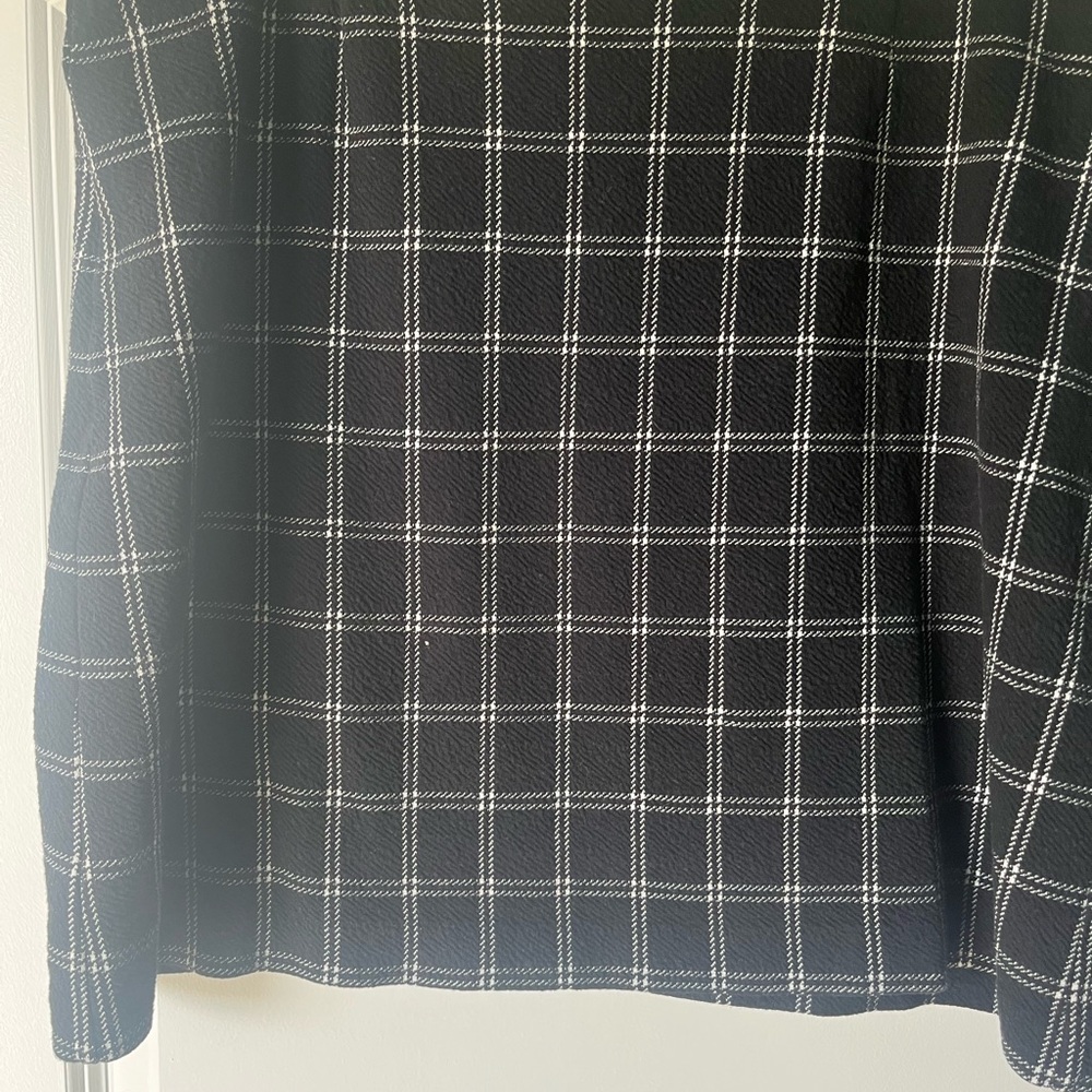 J. Jill Black and White Plaid Pencil Skirt